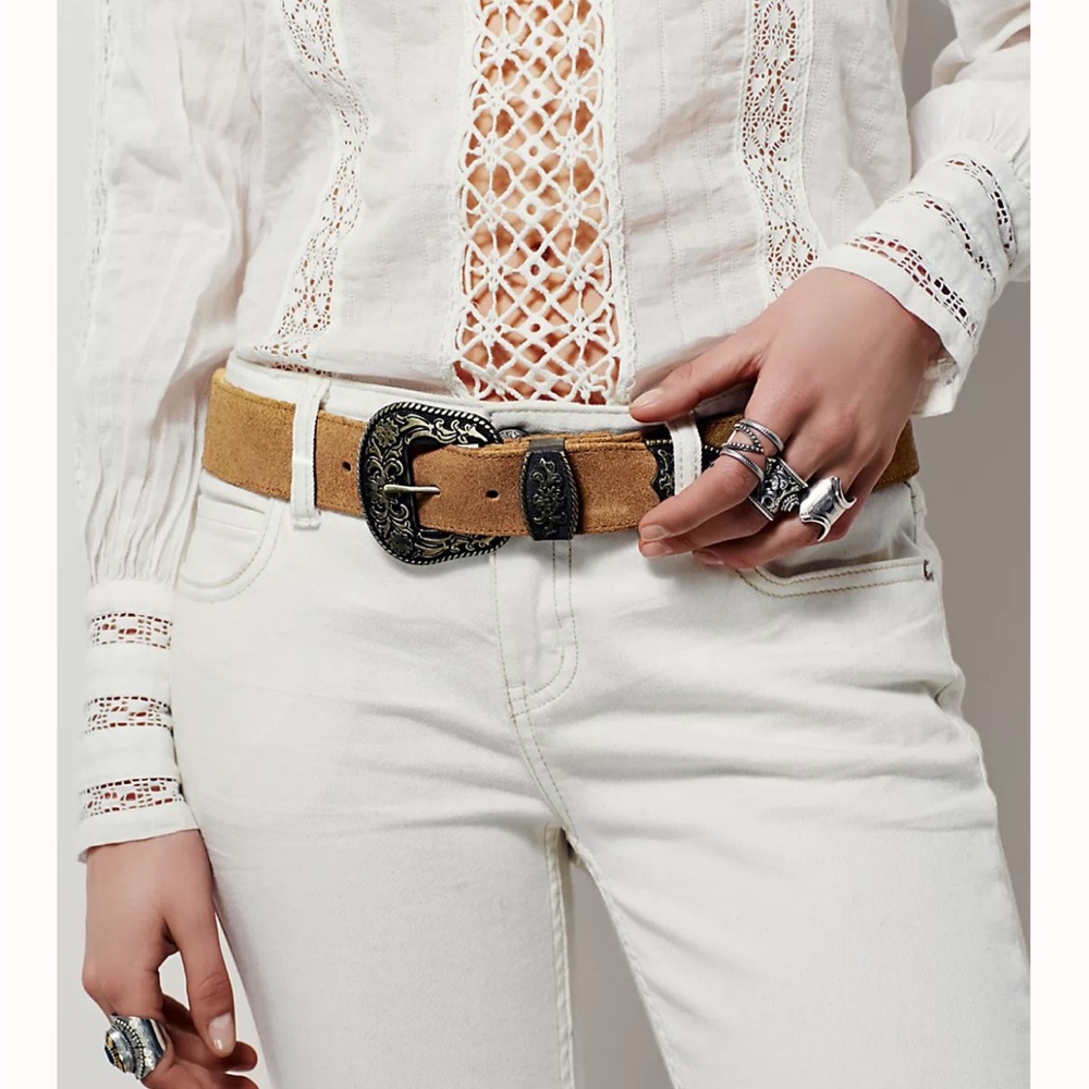 Free People Black Rock Western Belt
